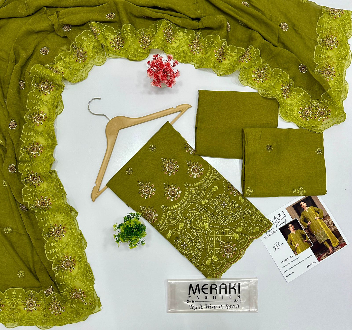 LUXURY EMBROIDERED MERAKI FASHION VOL 406 STAPAL KARANDI 8 SUITS