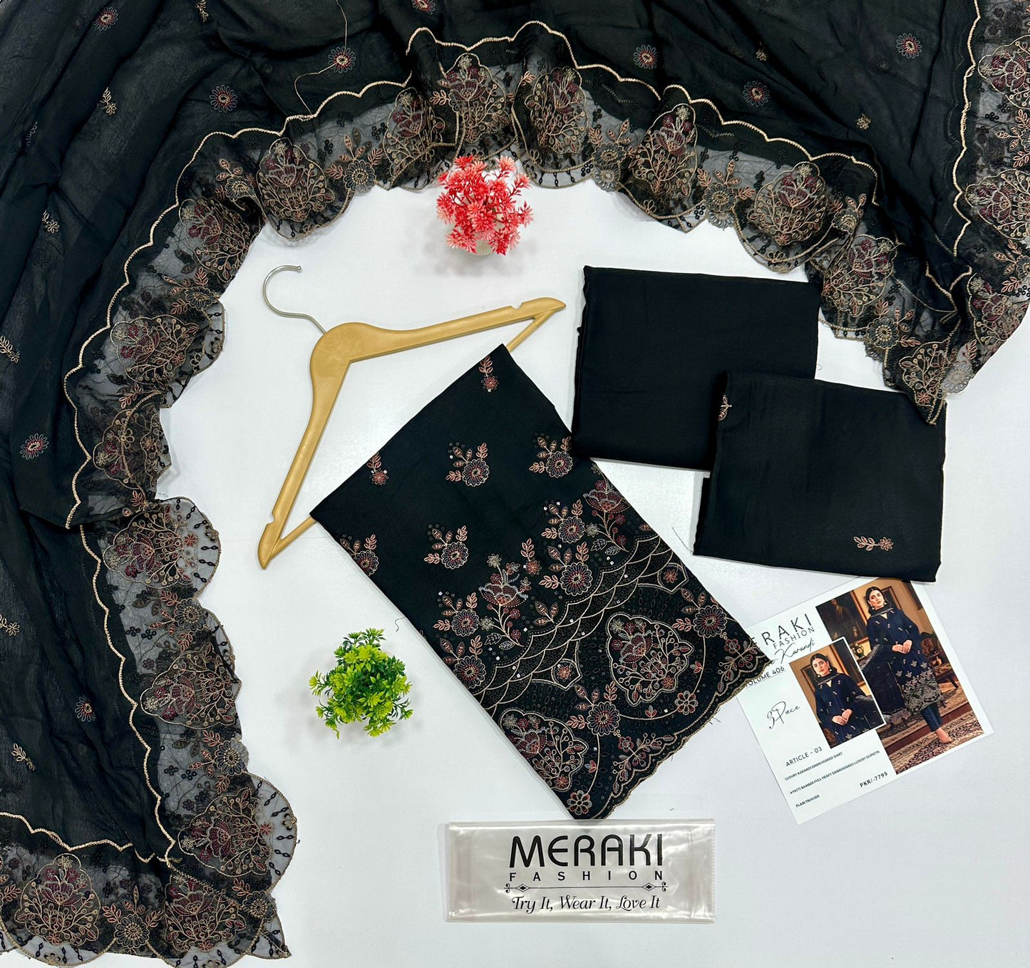 LUXURY EMBROIDERED MERAKI FASHION VOL 406 STAPAL KARANDI 8 SUITS