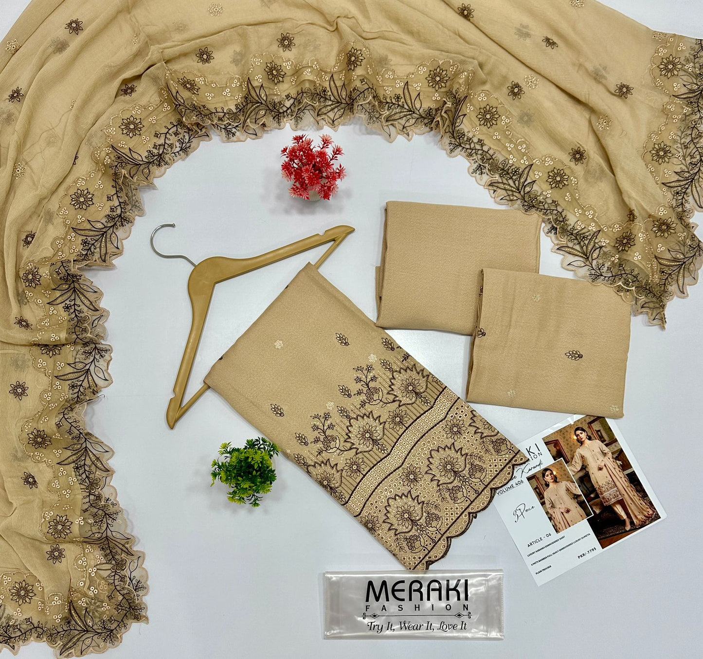 LUXURY EMBROIDERED MERAKI FASHION VOL 406 STAPAL KARANDI 8 SUITS