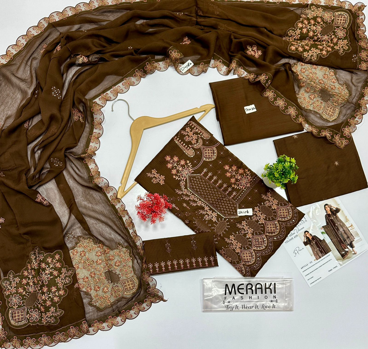 MERAKI FASHION VOL 408 LUXURY EMBROIDERED VISCOUS 8 SUITS