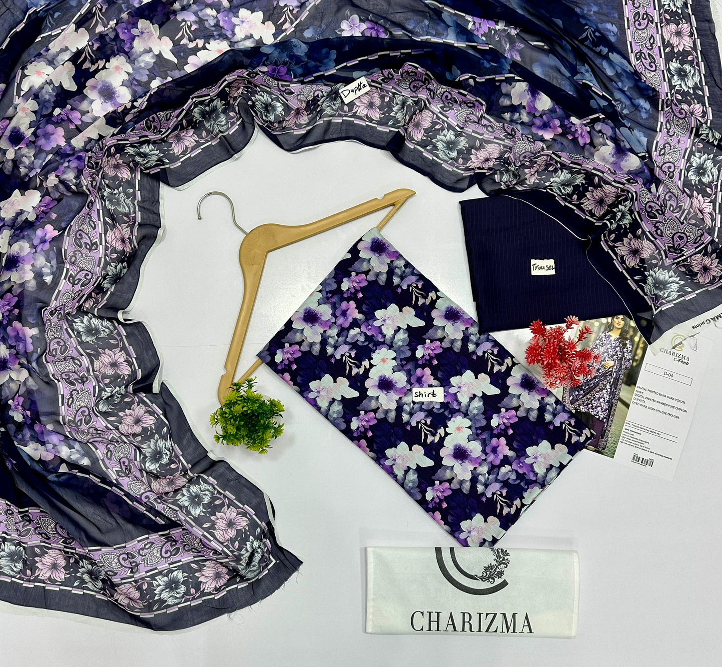 Charizma C Print Bana Dora 3Pc Viscose (10 Suits)