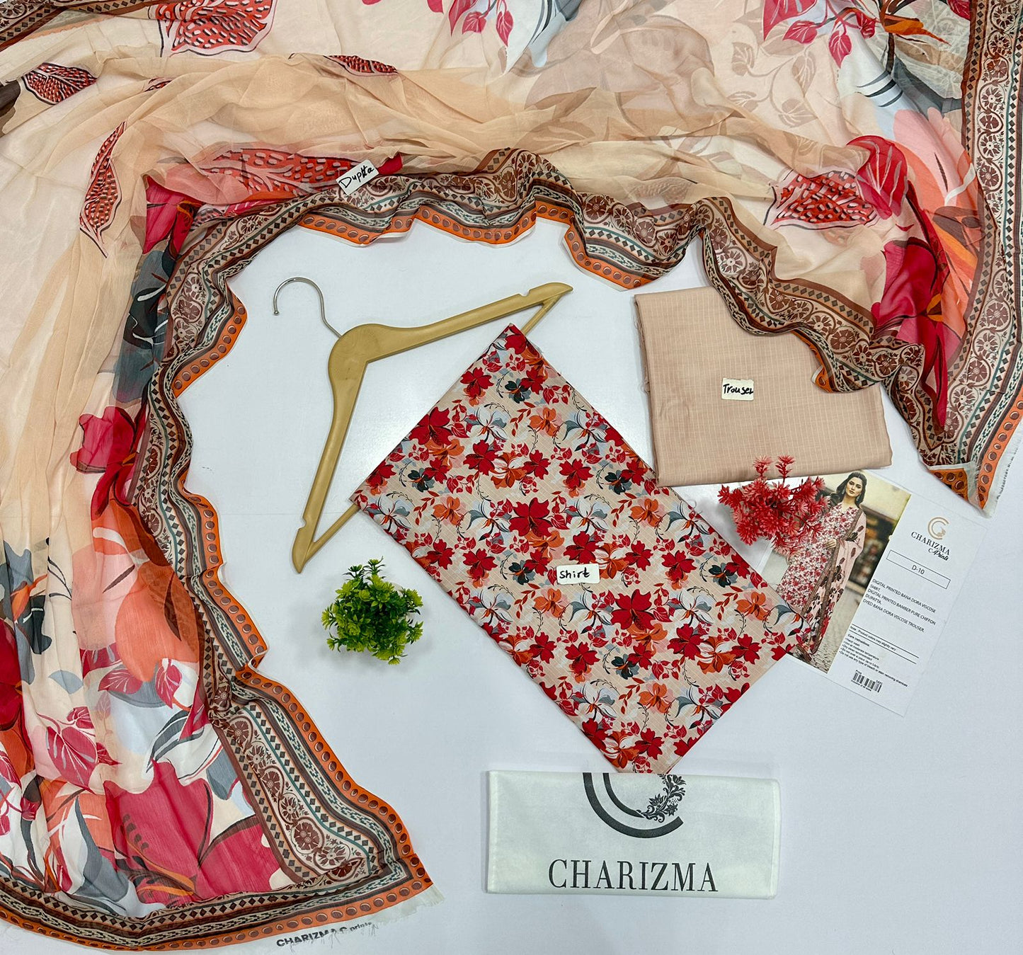 Charizma C Print Bana Dora 3Pc Viscose (10 Suits)