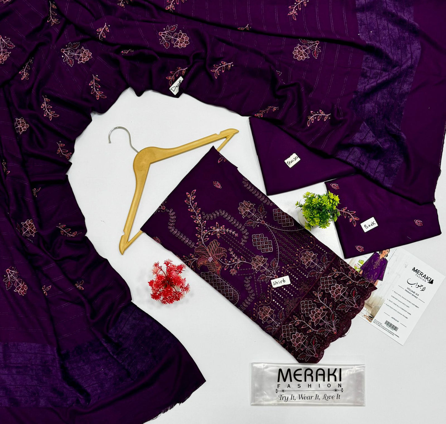 Meraki Fashion Vol 413 Peach Wool 4 Suits B