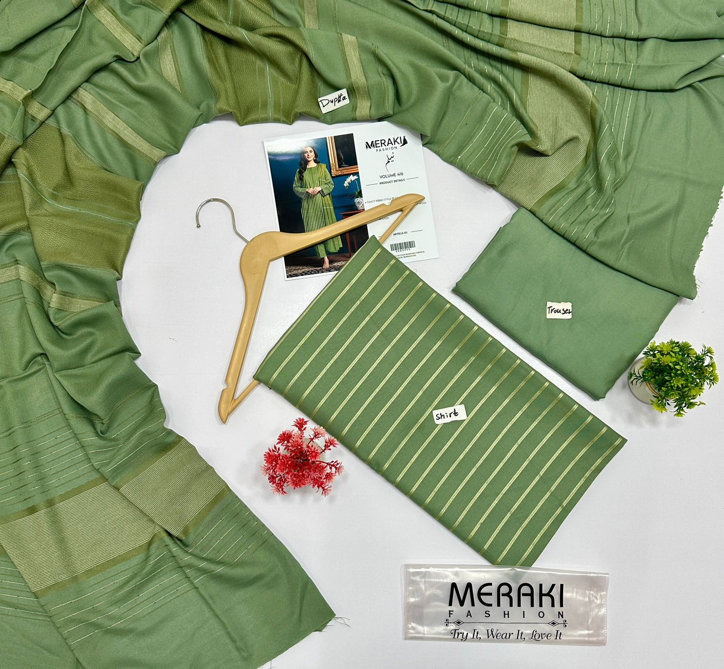 Meraki Fashion Vol 416 Peach Wool 4 Suits A