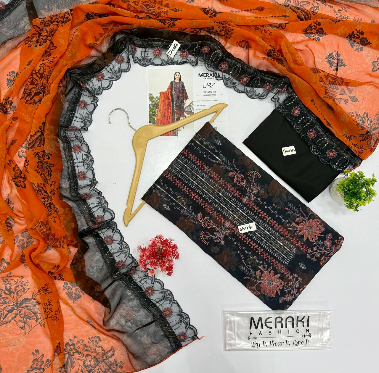 Meraki Fashion Vol 415 مرجان Digital Printed Viscose ( 10 Suits)