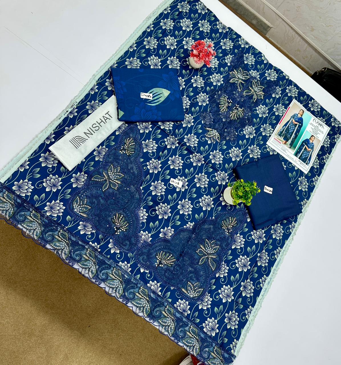 Nisha By Nishat English Bana Dora Linen 5 Suits A