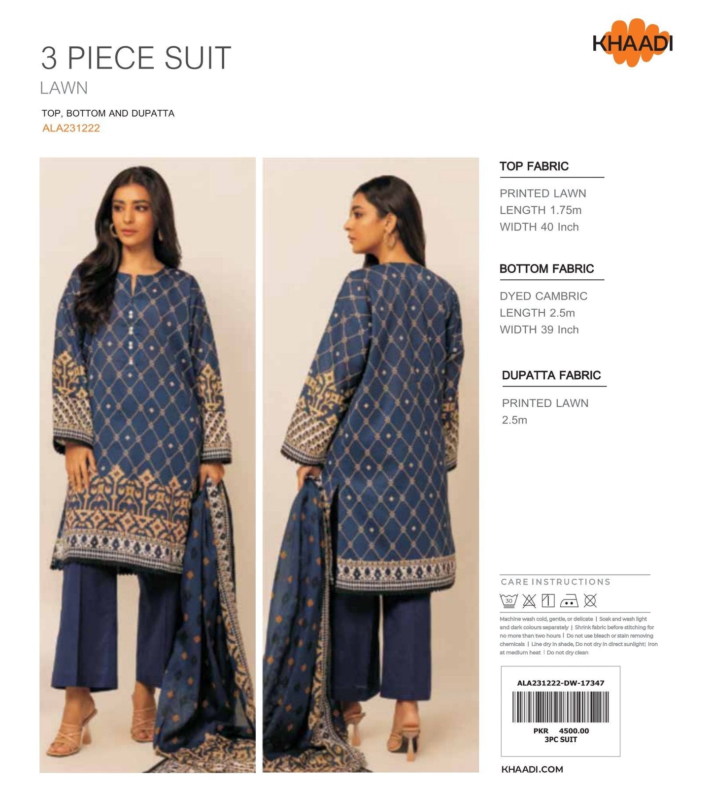 Khaadi Digital Printed Lawn 3-PC (Set -Pack Of 5 Suits ) Category B Market Boy