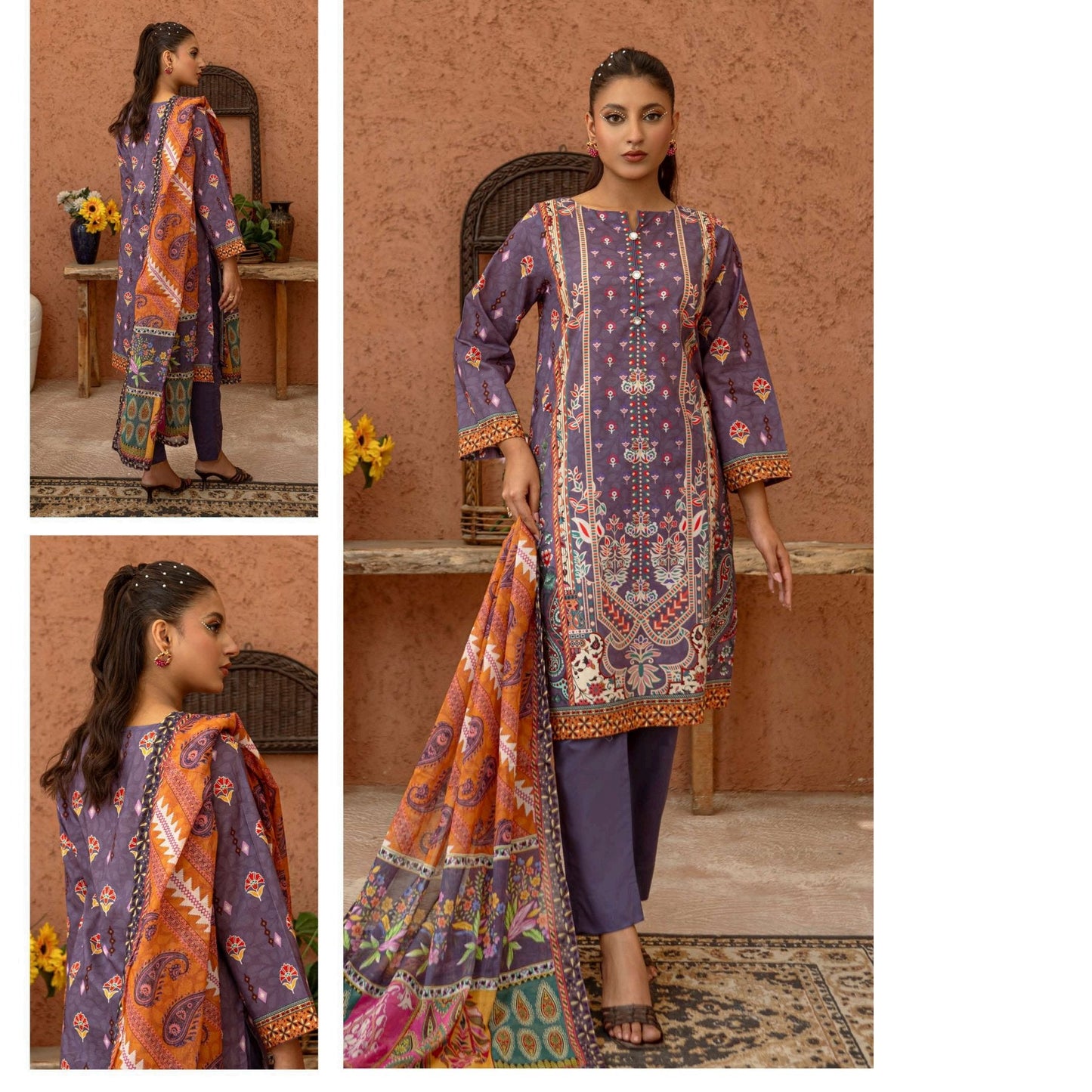 Popular Printed Lawn 5 Suits Category A Market Boy