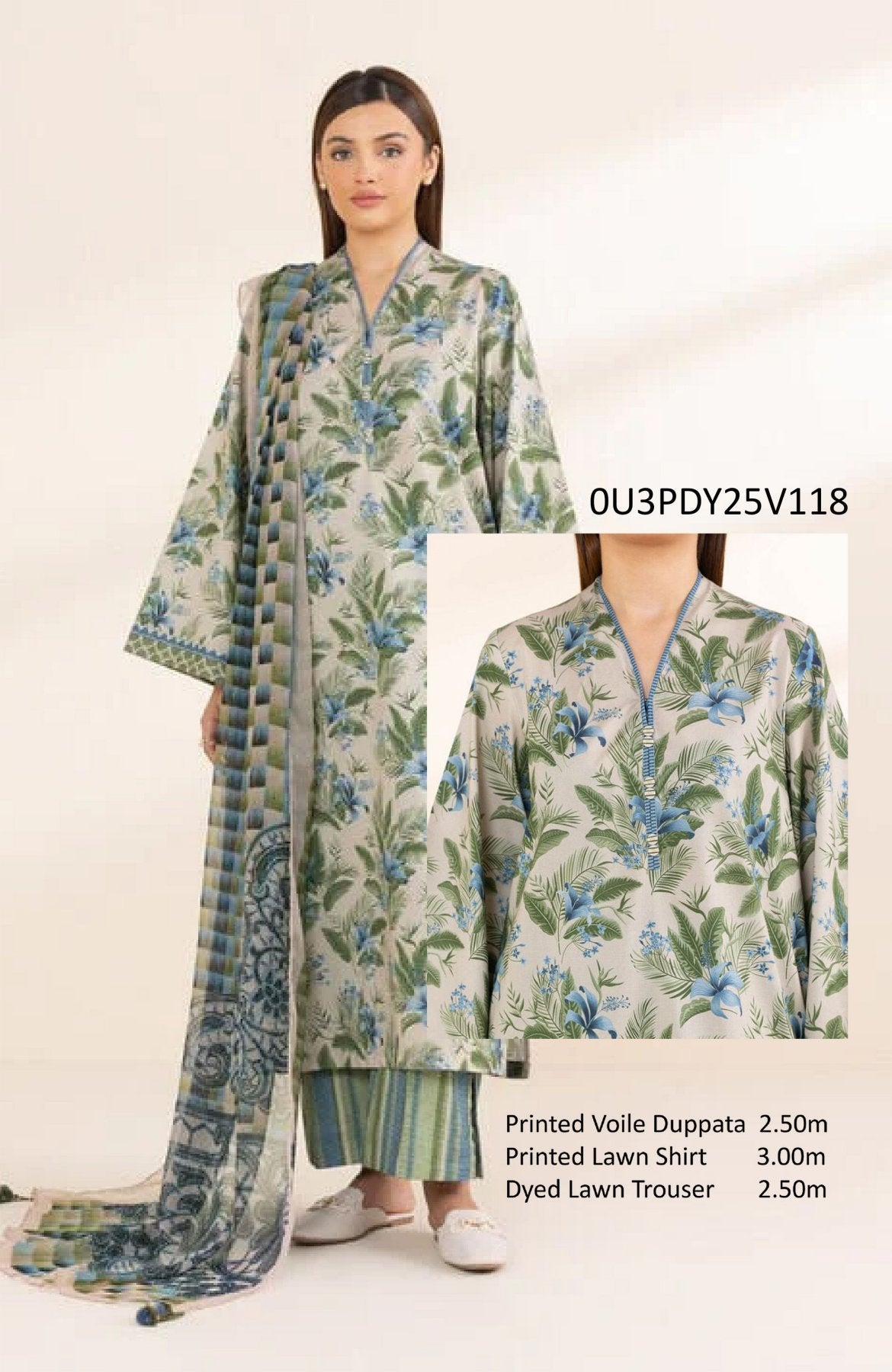 Sapphire 3-PC Printed Lawn 5 Suits A