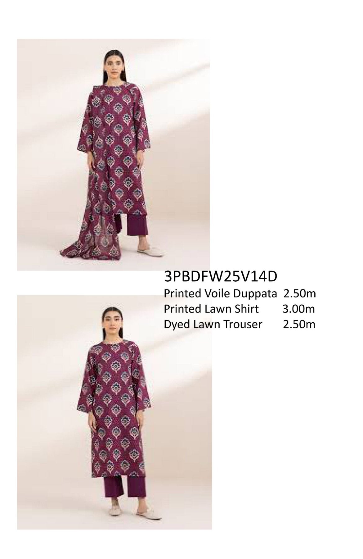 Sapphire 3-PC Printed Lawn 5 Suits A