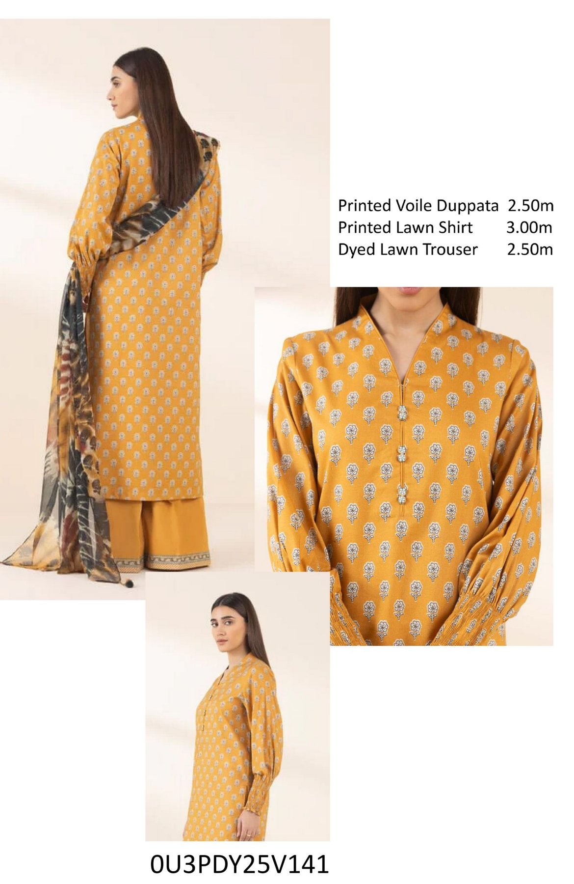 Sapphire 3-PC Printed Lawn 5 Suits B
