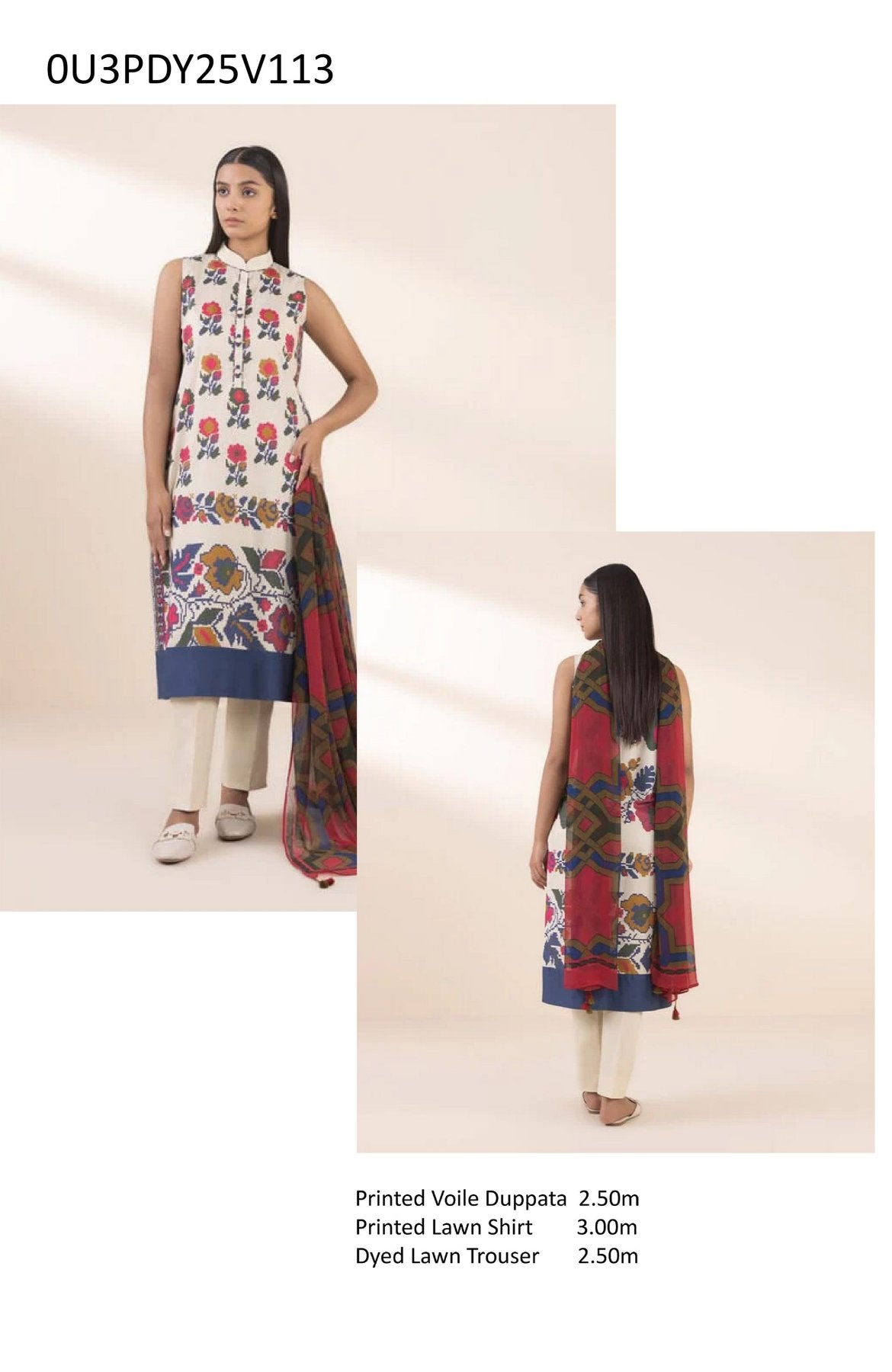 Sapphire 3-PC Printed Lawn 5 Suits B