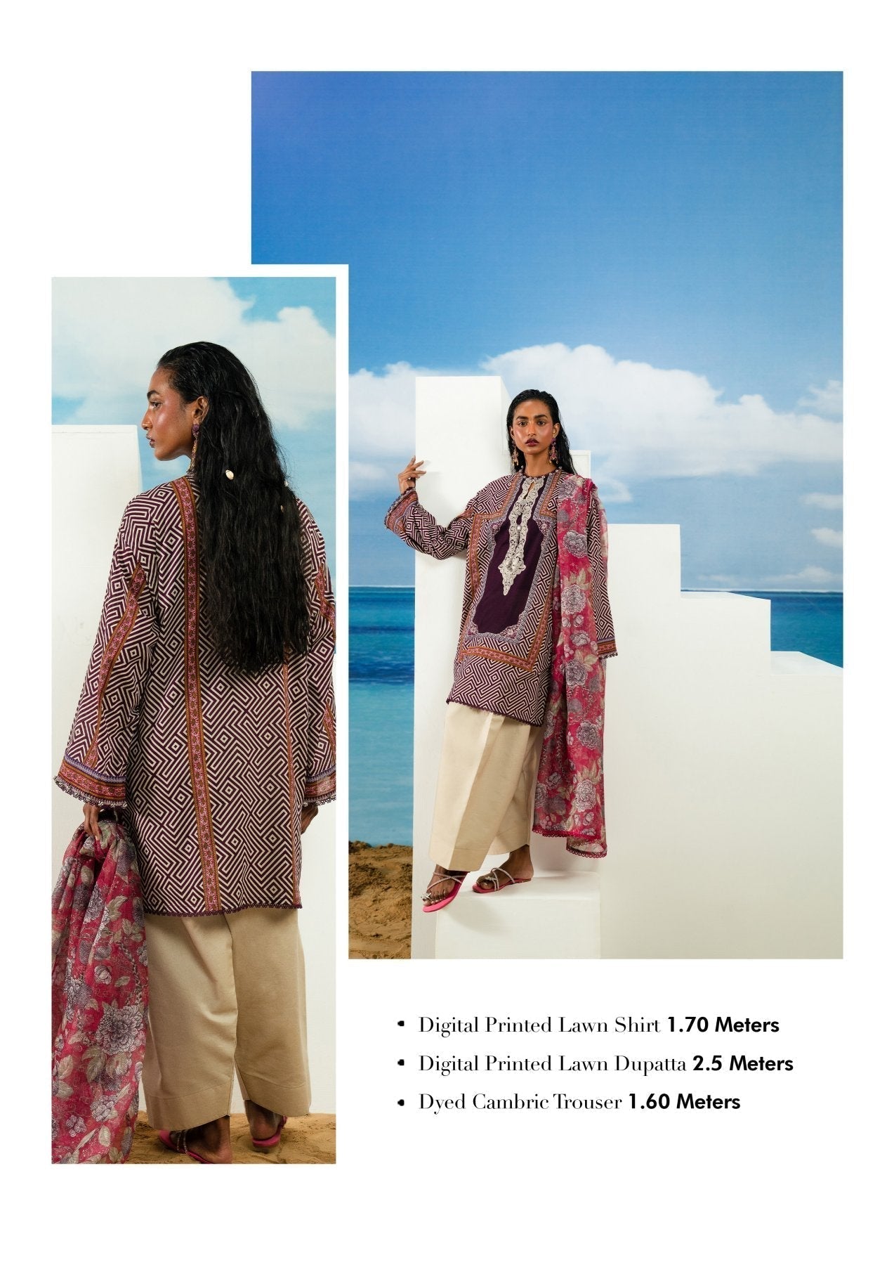 ORIGINAL SANA SAFINAZ 3-PC PRINTED LAWN (Set -Pack Of 5 Suits ) Category A Market Boy