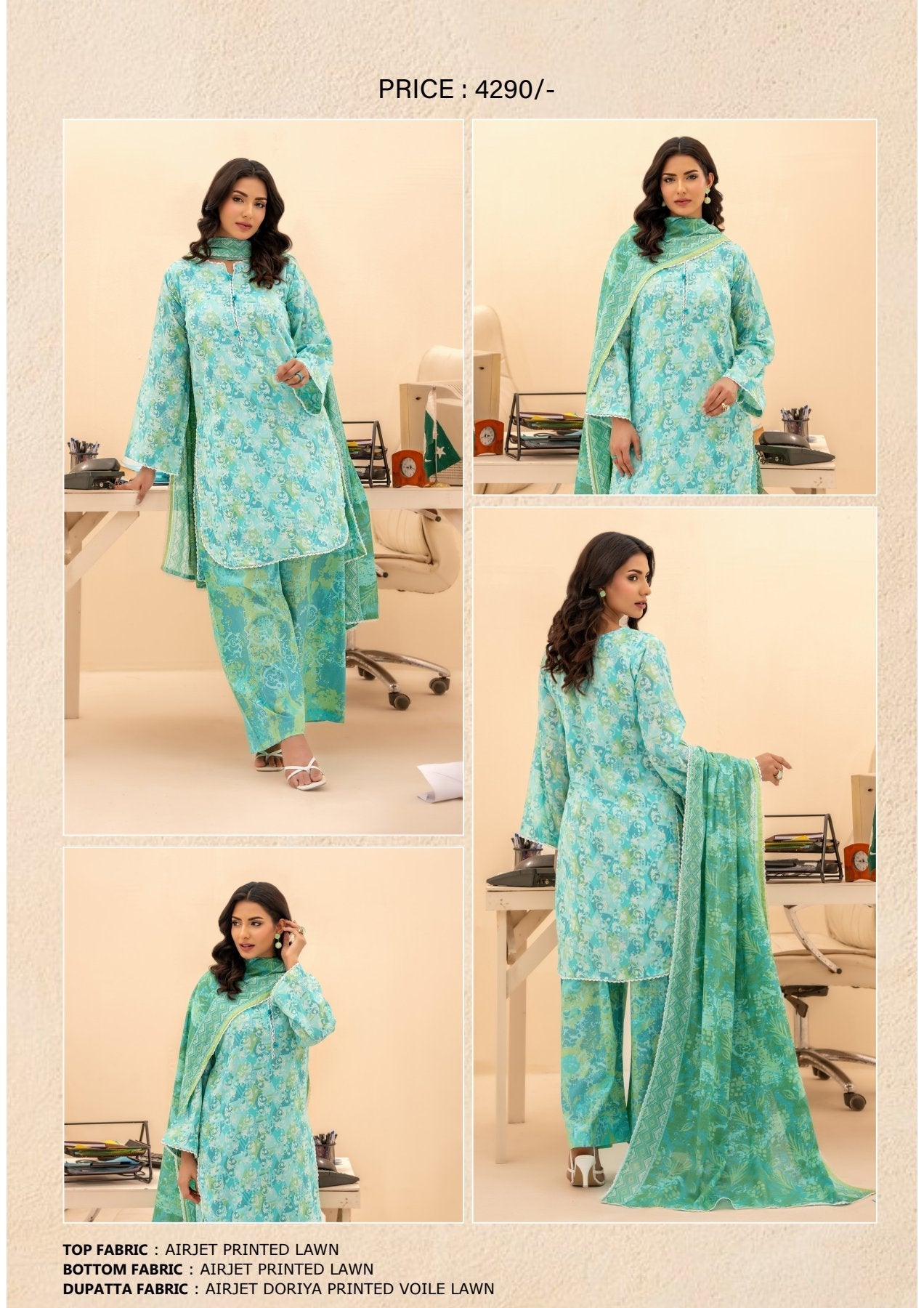 ZESH COCO PRINTS DROP LAWN 15 SUITS