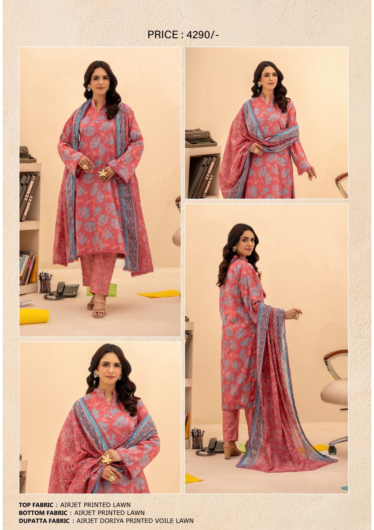 ZESH COCO PRINTS DROP LAWN 15 SUITS