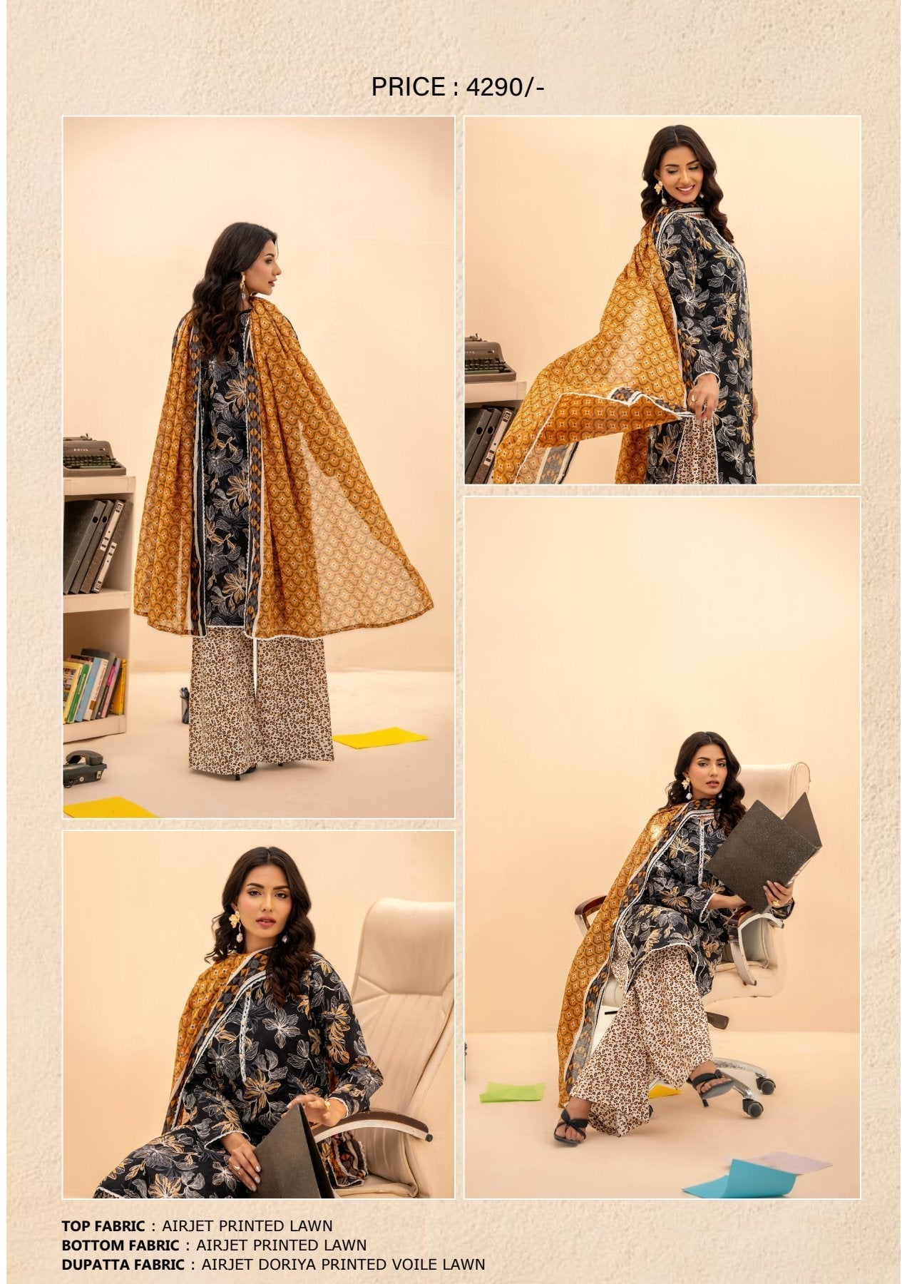 ZESH COCO PRINTS DROP LAWN 15 SUITS