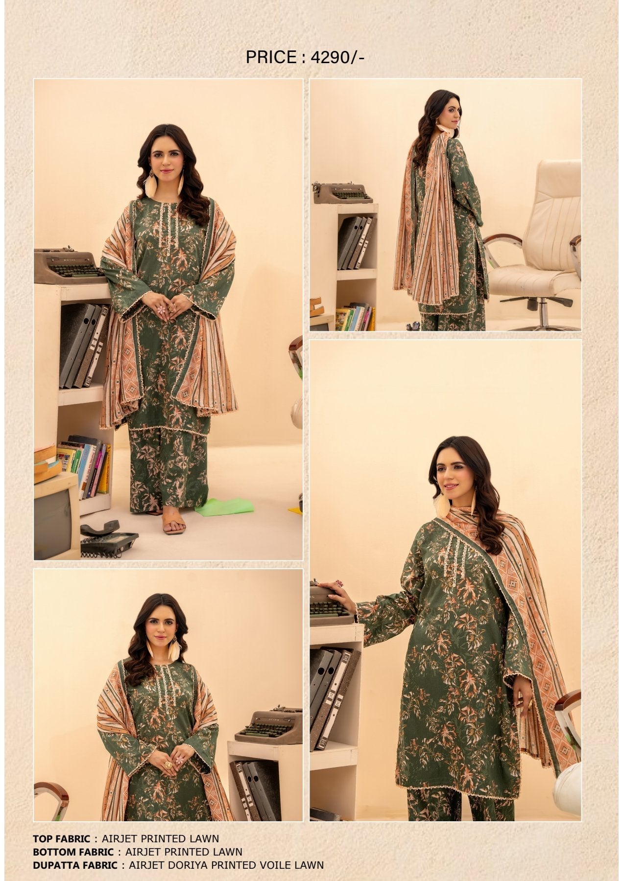 ZESH COCO PRINTS DROP LAWN 15 SUITS