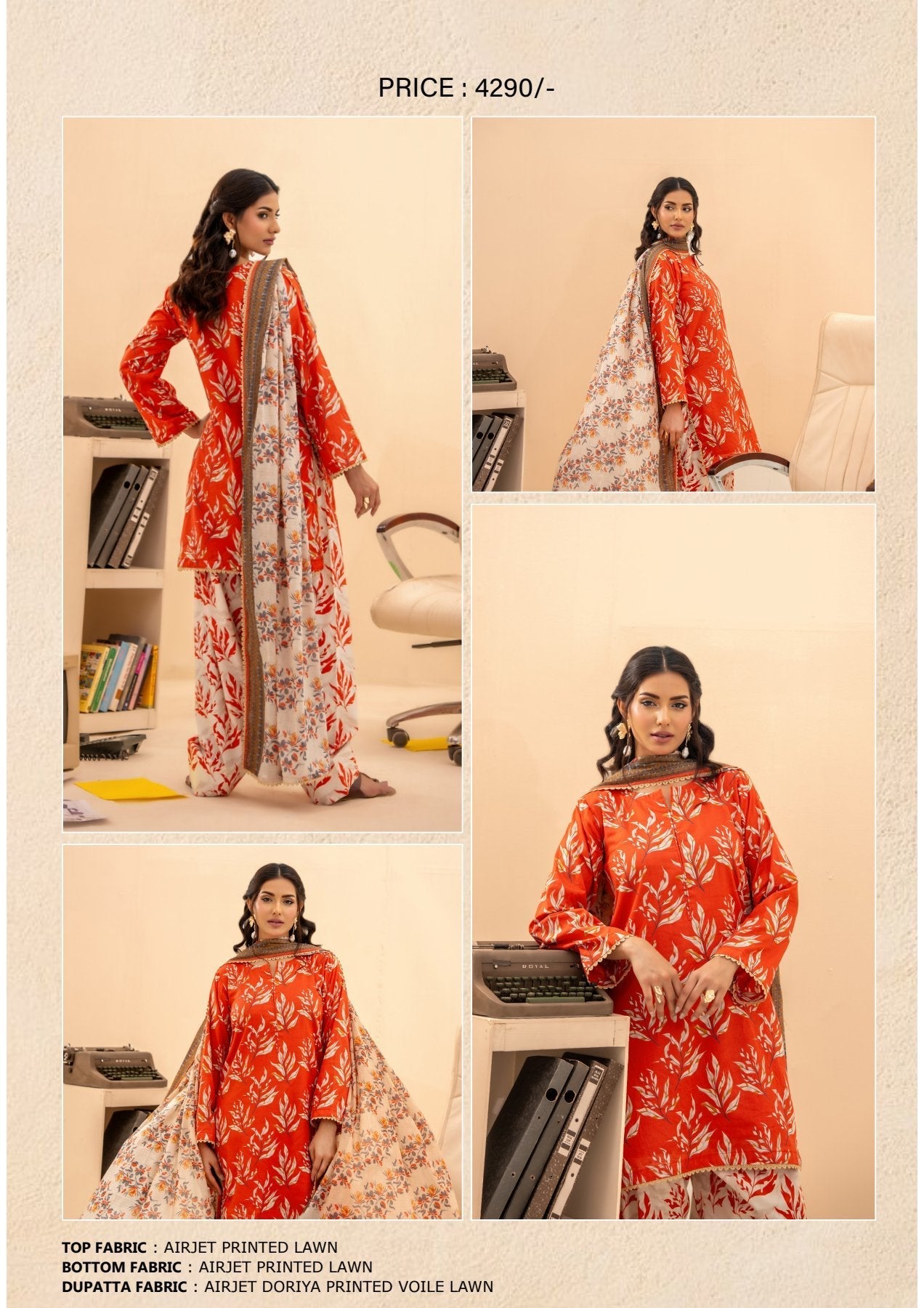 ZESH COCO PRINTS DROP LAWN 8 SUITS A