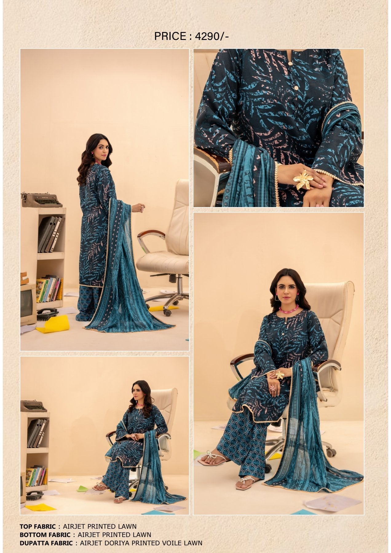 ZESH COCO PRINTS DROP LAWN 15 SUITS