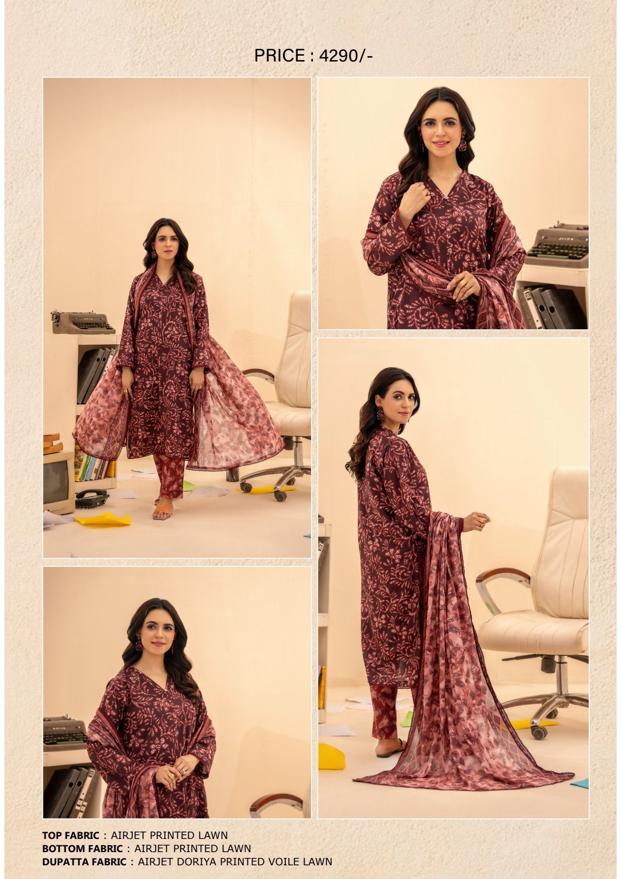 ZESH COCO PRINTS DROP LAWN 15 SUITS