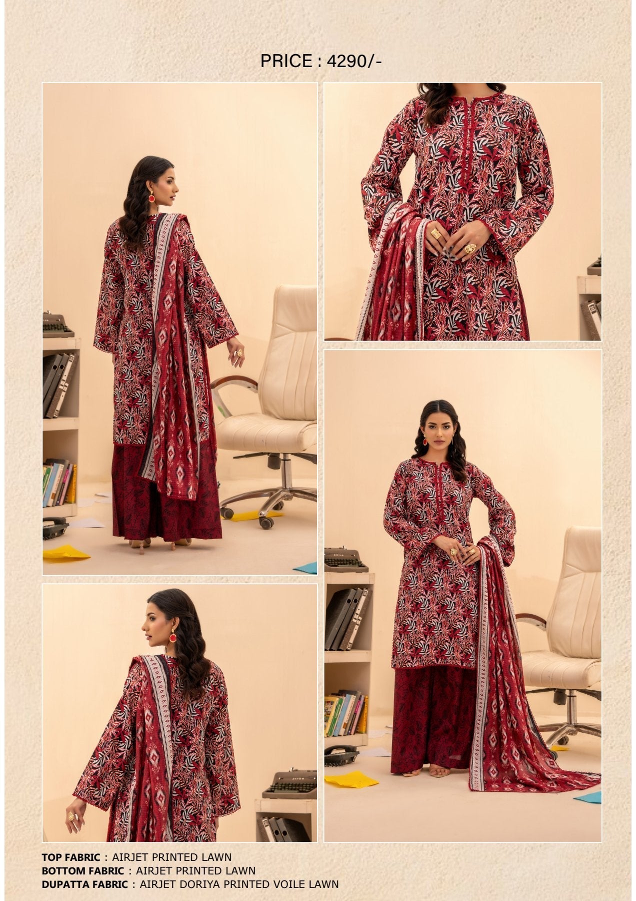 ZESH COCO PRINTS DROP LAWN 15 SUITS
