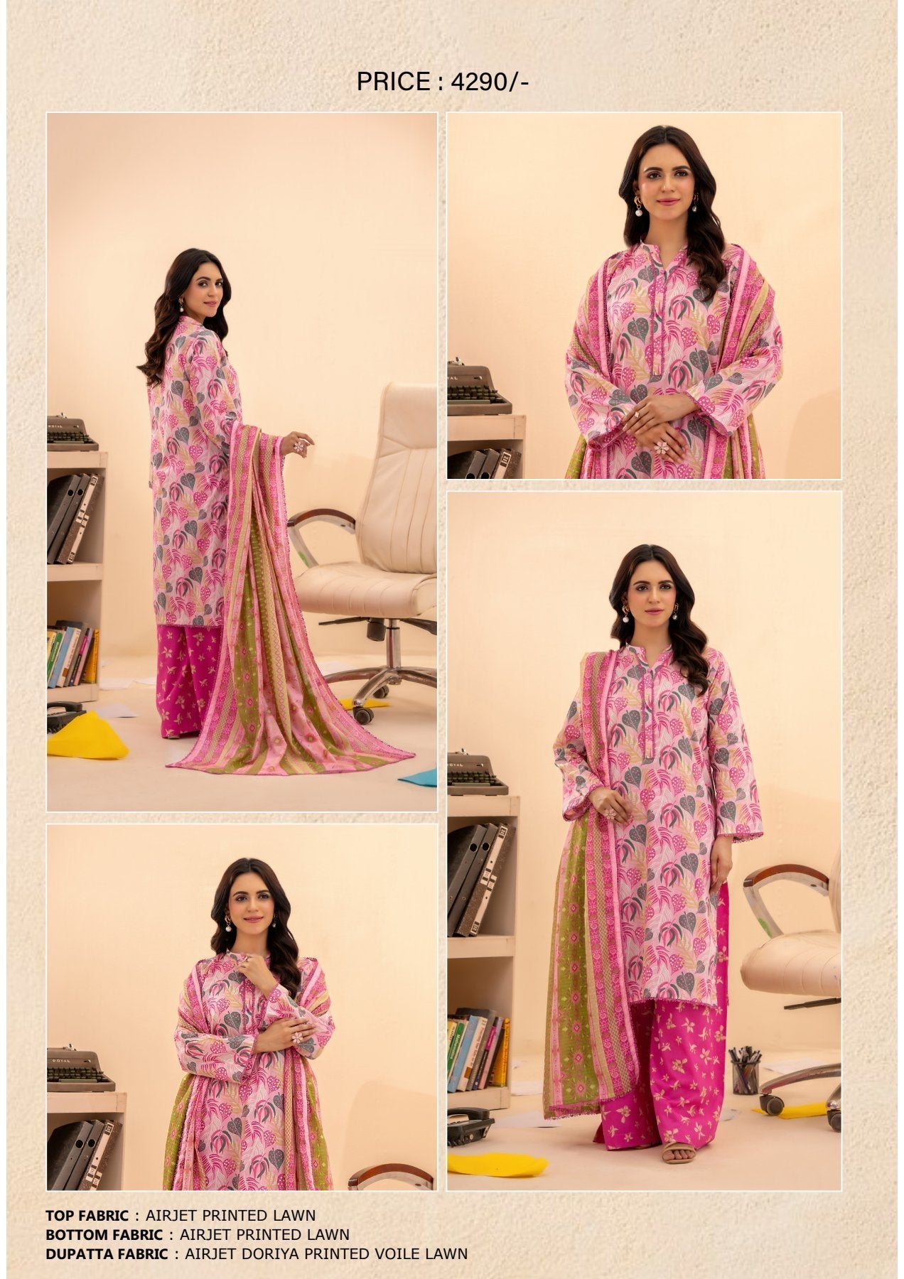 ZESH COCO PRINTS DROP LAWN 15 SUITS