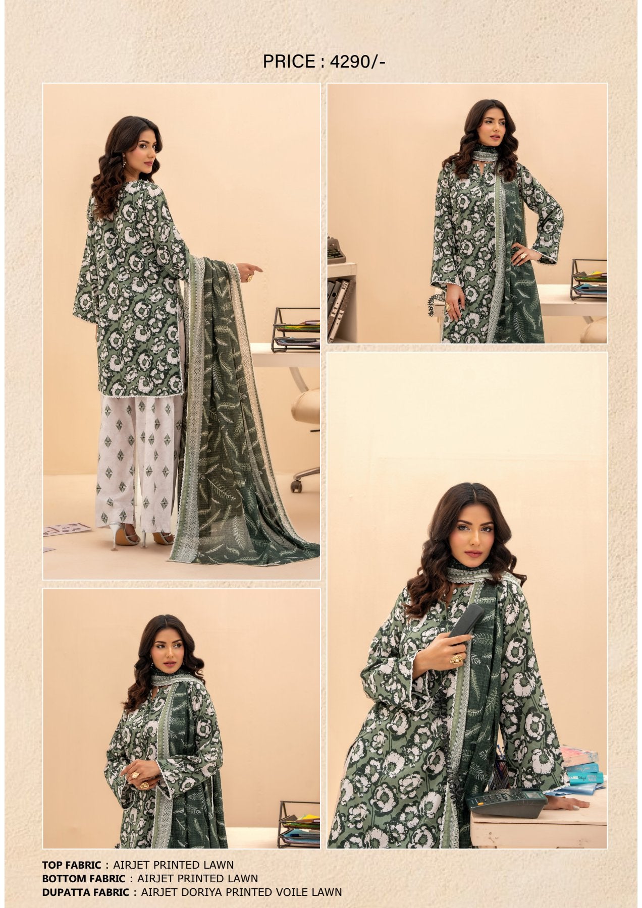 ZESH COCO PRINTS DROP LAWN 15 SUITS
