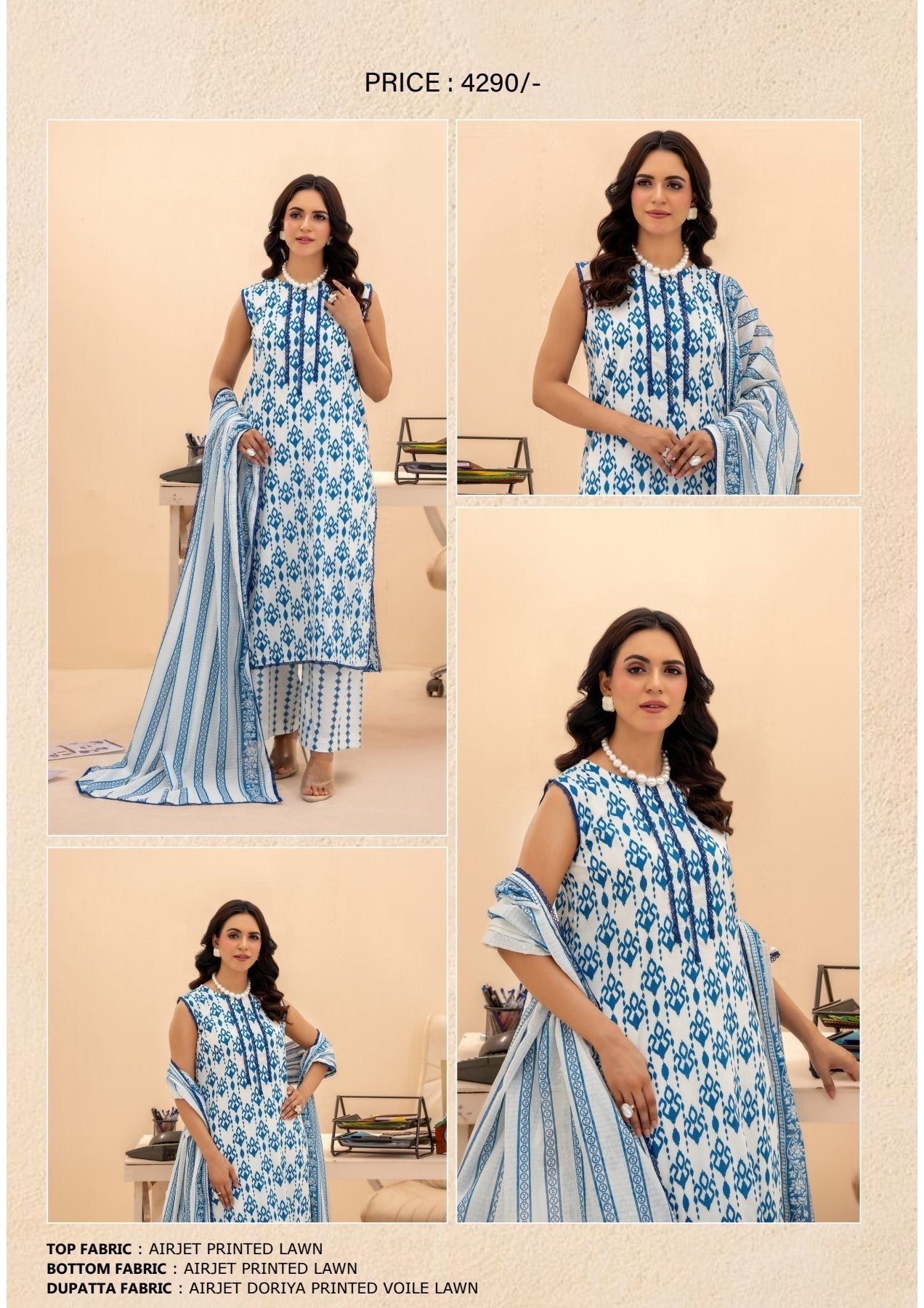 ZESH COCO PRINTS DROP LAWN 15 SUITS