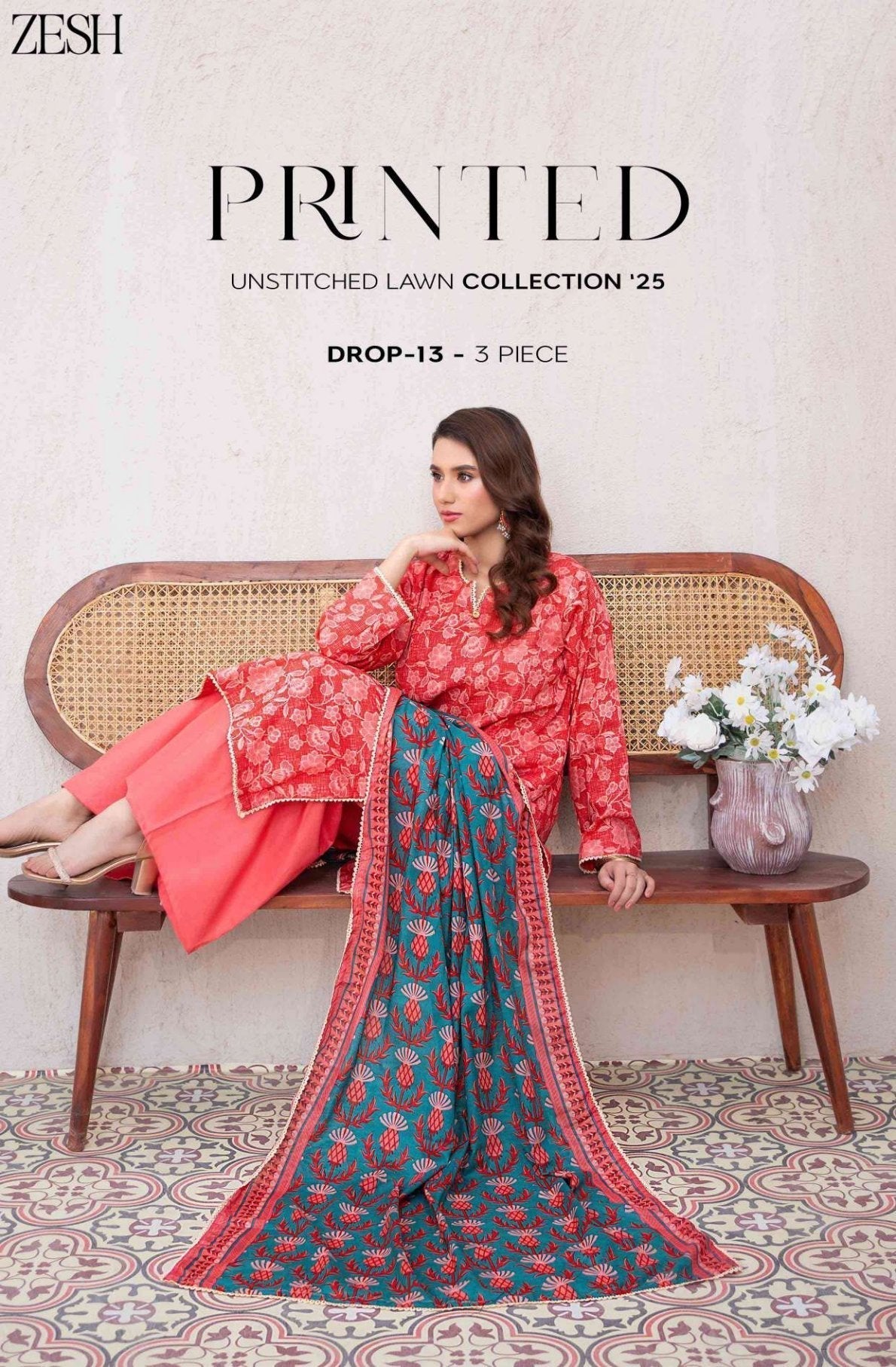 Original Brand Zesh Lawn Premium Quality (Set -Pack of 6 Suits ) Category A Market Boy
