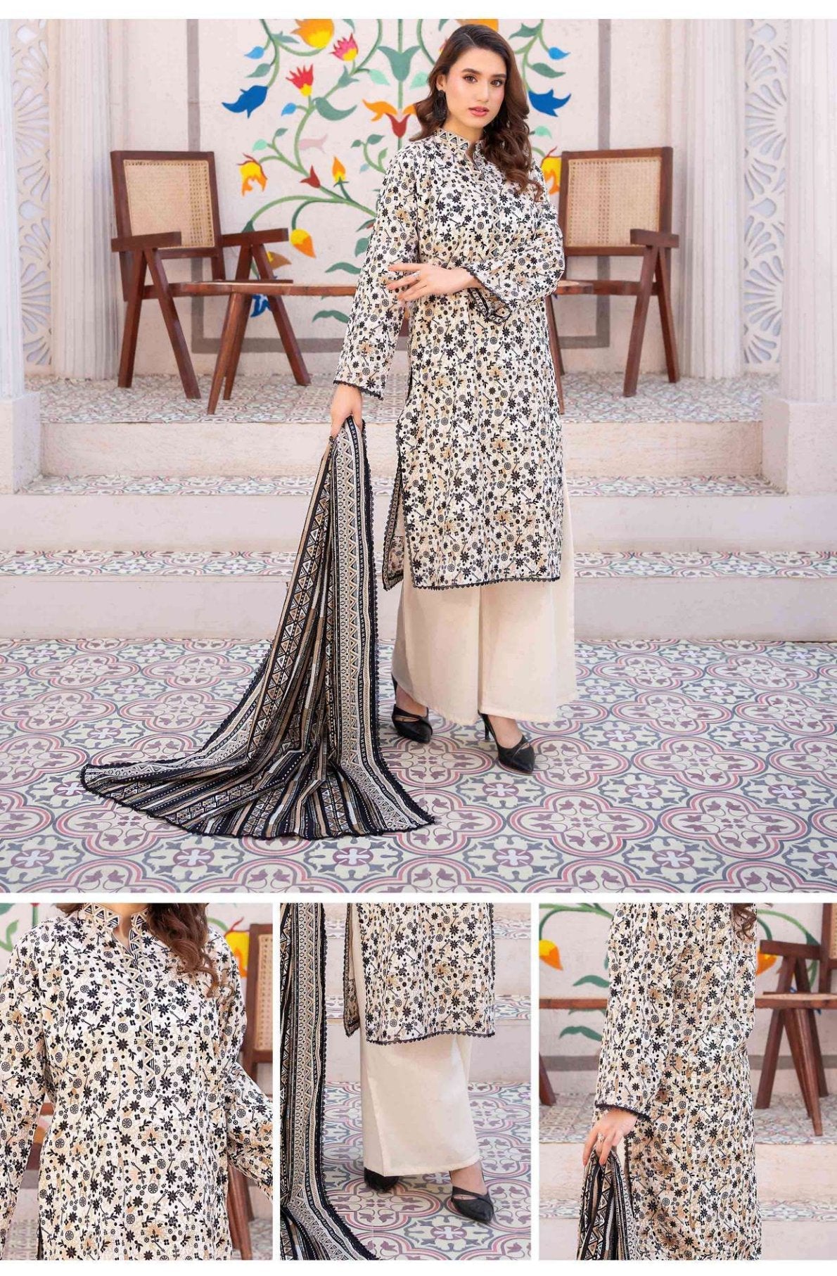 Original Brand Zesh Lawn Premium Quality (Set -Pack of 6 Suits ) CategoryB Market Boy