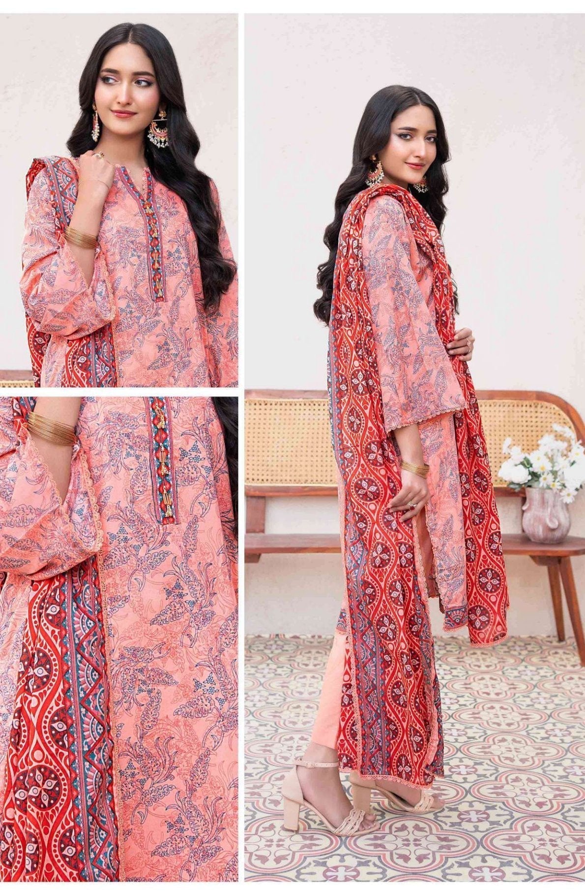 Original Brand Zesh Lawn Premium Quality (Set -Pack of 6 Suits ) Category A Market Boy