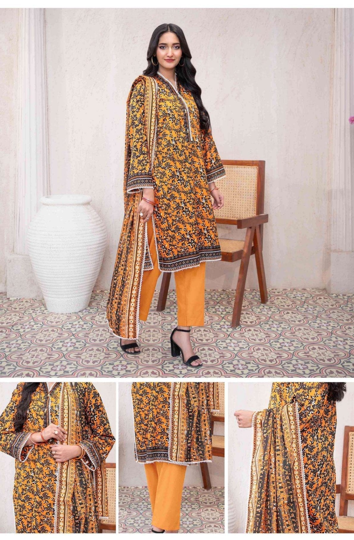 Original Brand Zesh Lawn Premium Quality (Set -Pack of 6 Suits ) Category A Market Boy
