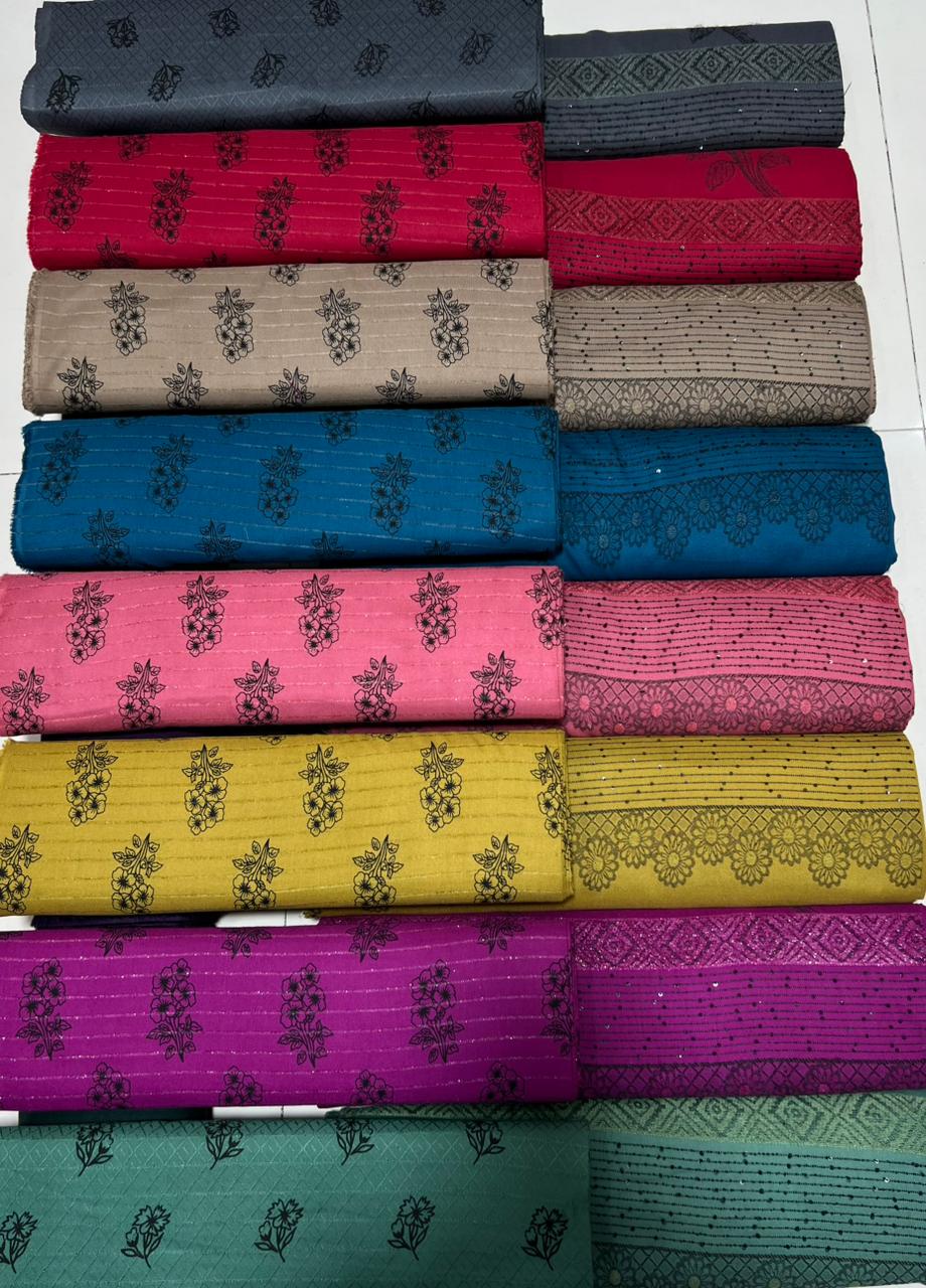 Peach Wool Jacquard Shawl (4 Suits)B