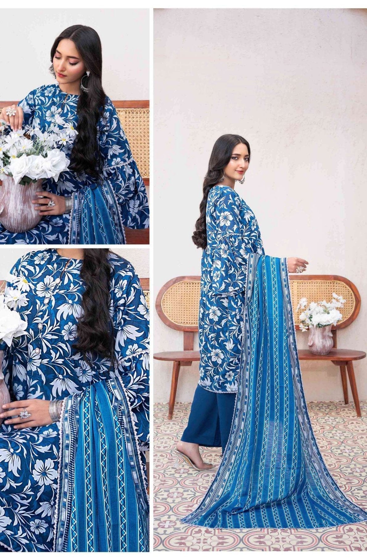 Original Brand Zesh Lawn Premium Quality (Set -Pack of 12 Suits ) Market Boy