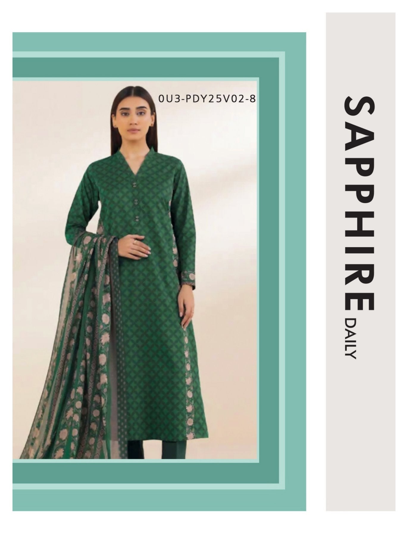 Sapphire 3-PC Vol-2 Printed Lawn 5 Suits Category A Market Boy