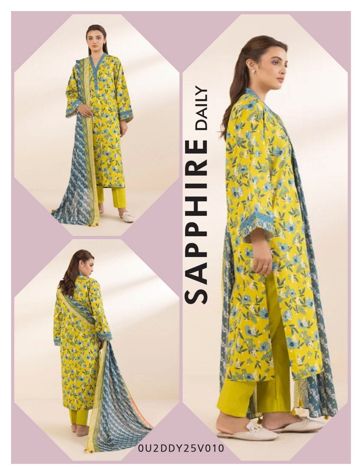 Sapphire 3-PC Vol-2 Printed Lawn 5 Suits Category A Market Boy