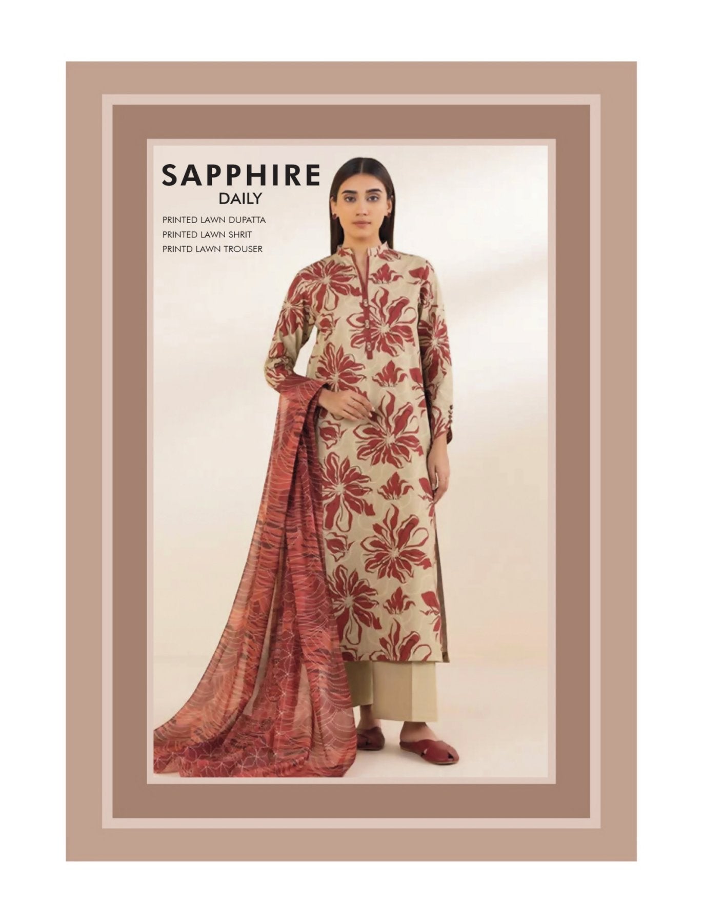 Sapphire 3-PC Vol-2 Printed Lawn 10 Suits Market Boy