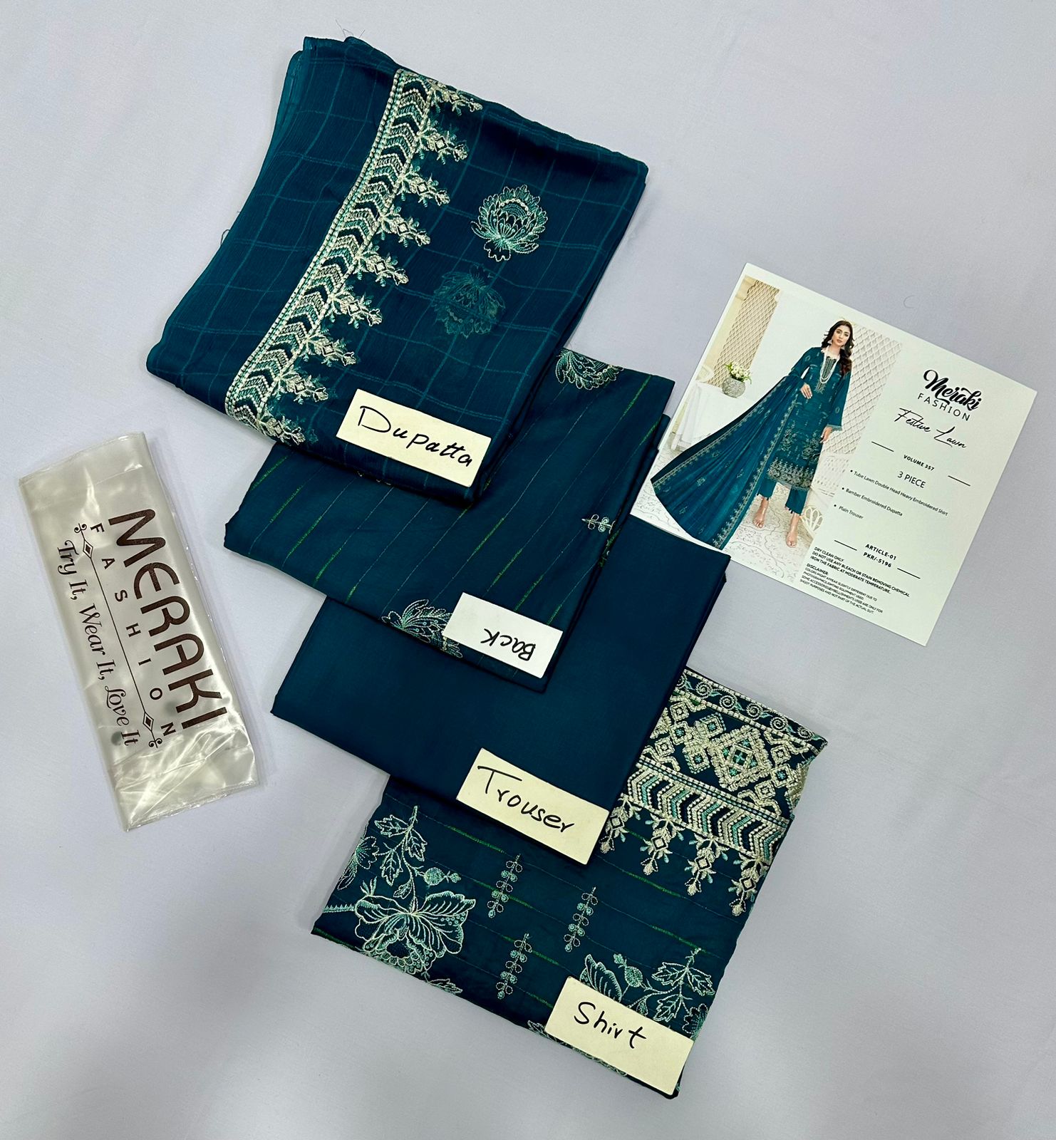 EMBROIDERY LAWN VOL 357 BAMBER DUPATTA(Set-Pack Of 4 Suits ) Category A Market Boy