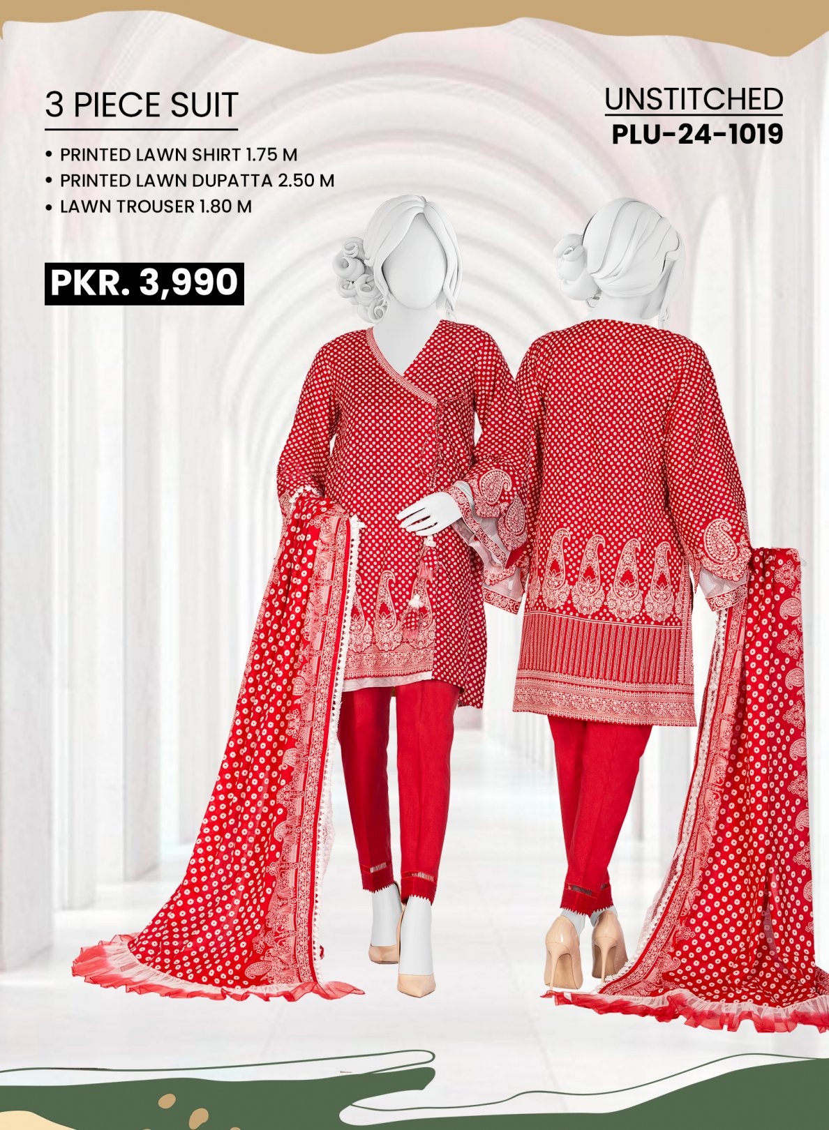 Panjnad J Printed Lawn 3-PC (Set -Pack Of 5 Suits ) Category B Market Boy