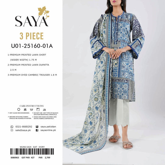 ORIGINAL SAYA BRAND VOL-4 P PRINTED LAWN (Set -Pack Of 10 Suits ) Market Boy