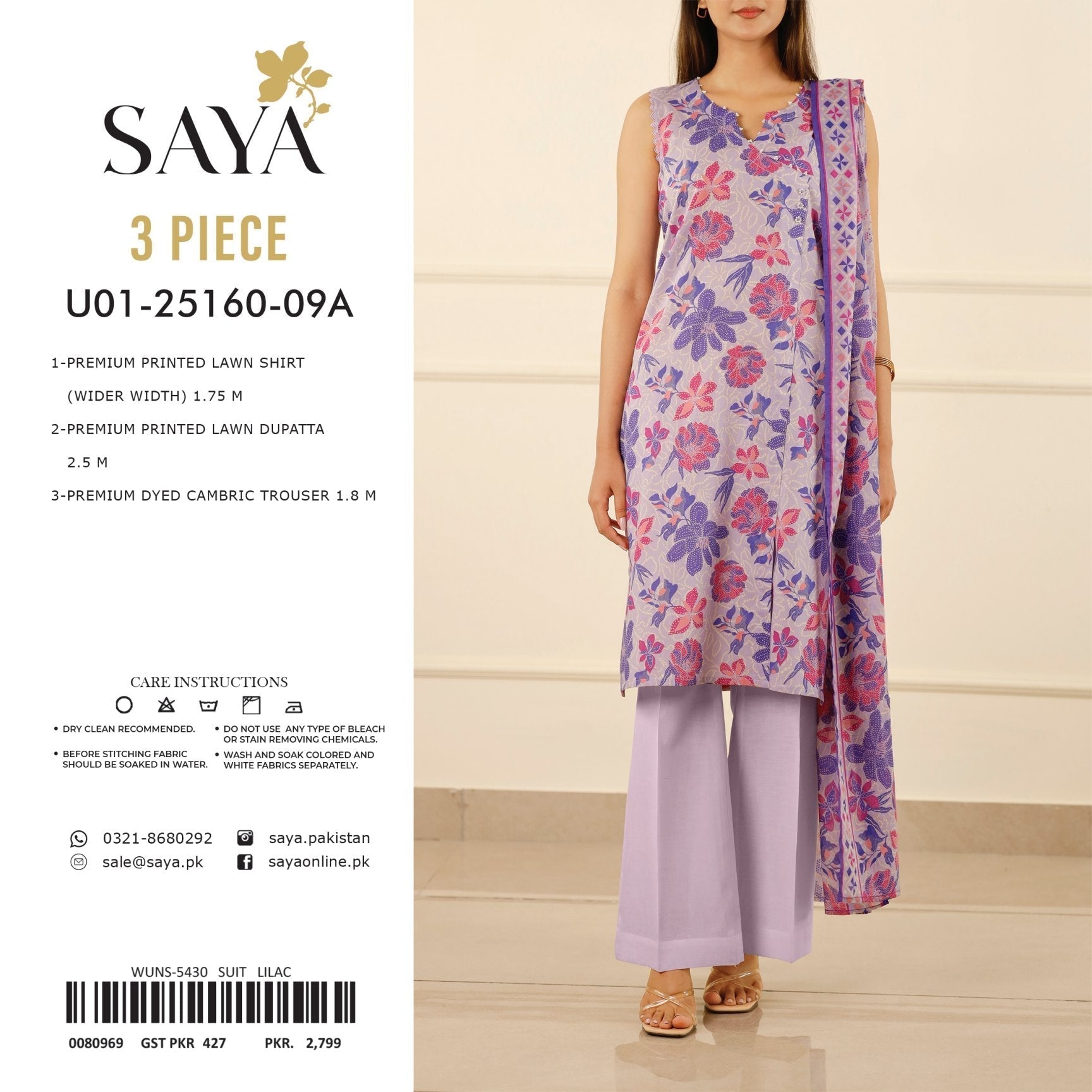 ORIGINAL SAYA BRAND VOL-4 P PRINTED LAWN (Set -Pack Of 5 Suits ) Category A Market Boy