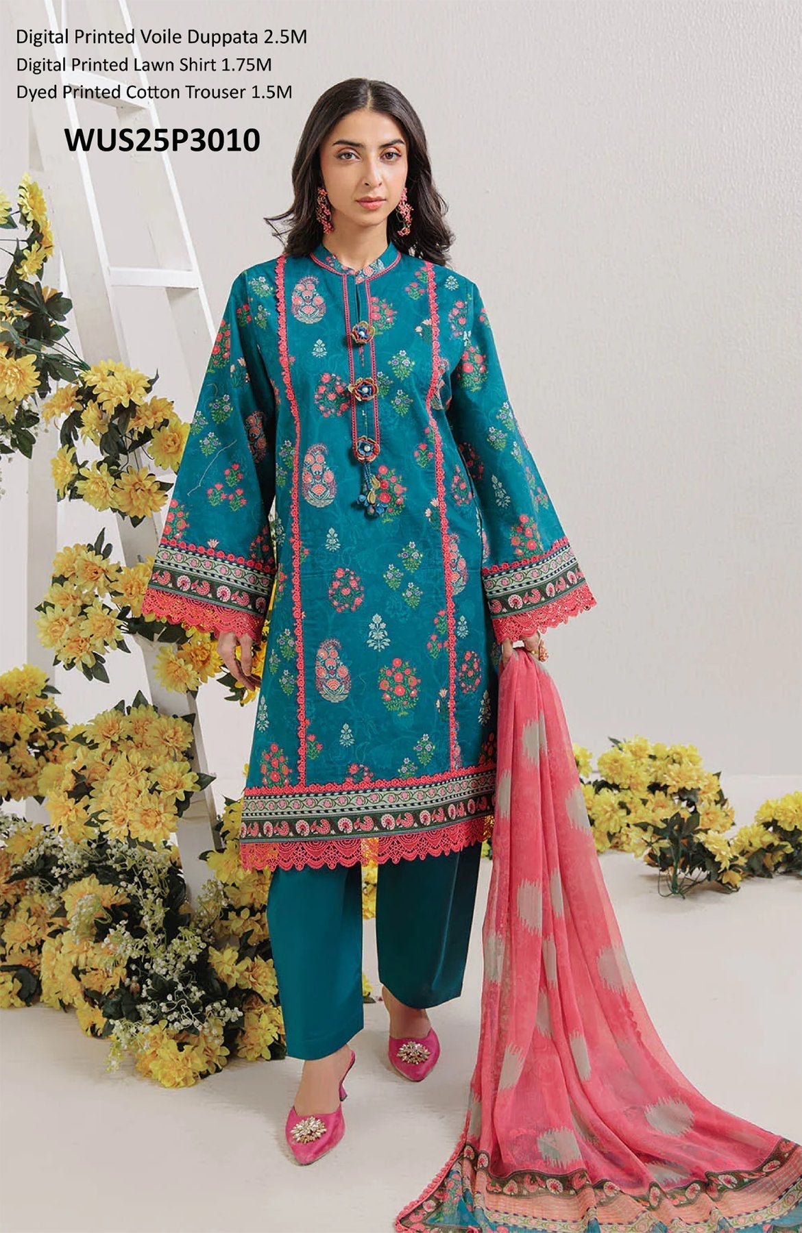 BONANZA SATRANGI DIGITAL PRINTRD LAWN (Set -Pack Of 10 Suits ) Market Boy