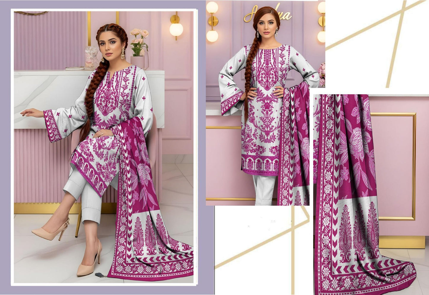 Bin Noor Fab 3 Pc Khadder ( 5 Suits)B