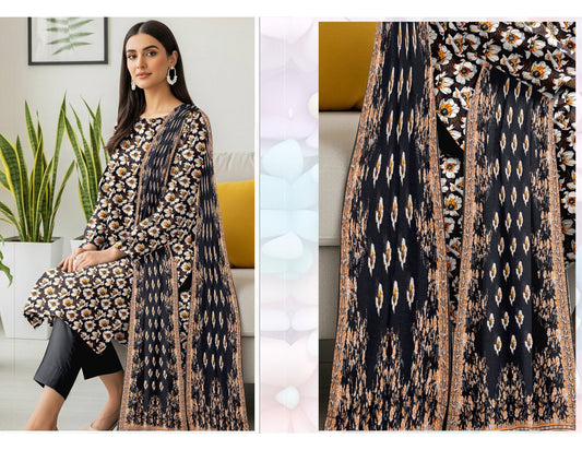 ALKARAM 3 PC DIGITAL PRINT KARANDI 5 SUITS B