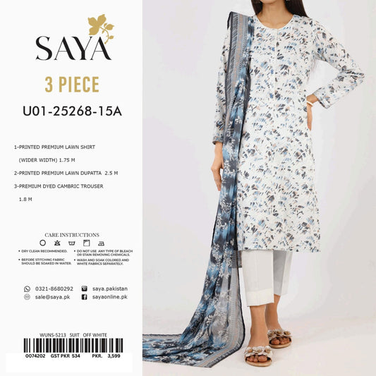 Saya Printed Lawn 3-PC (Set -Pack Of 5 Suits ) Category A Market Boy