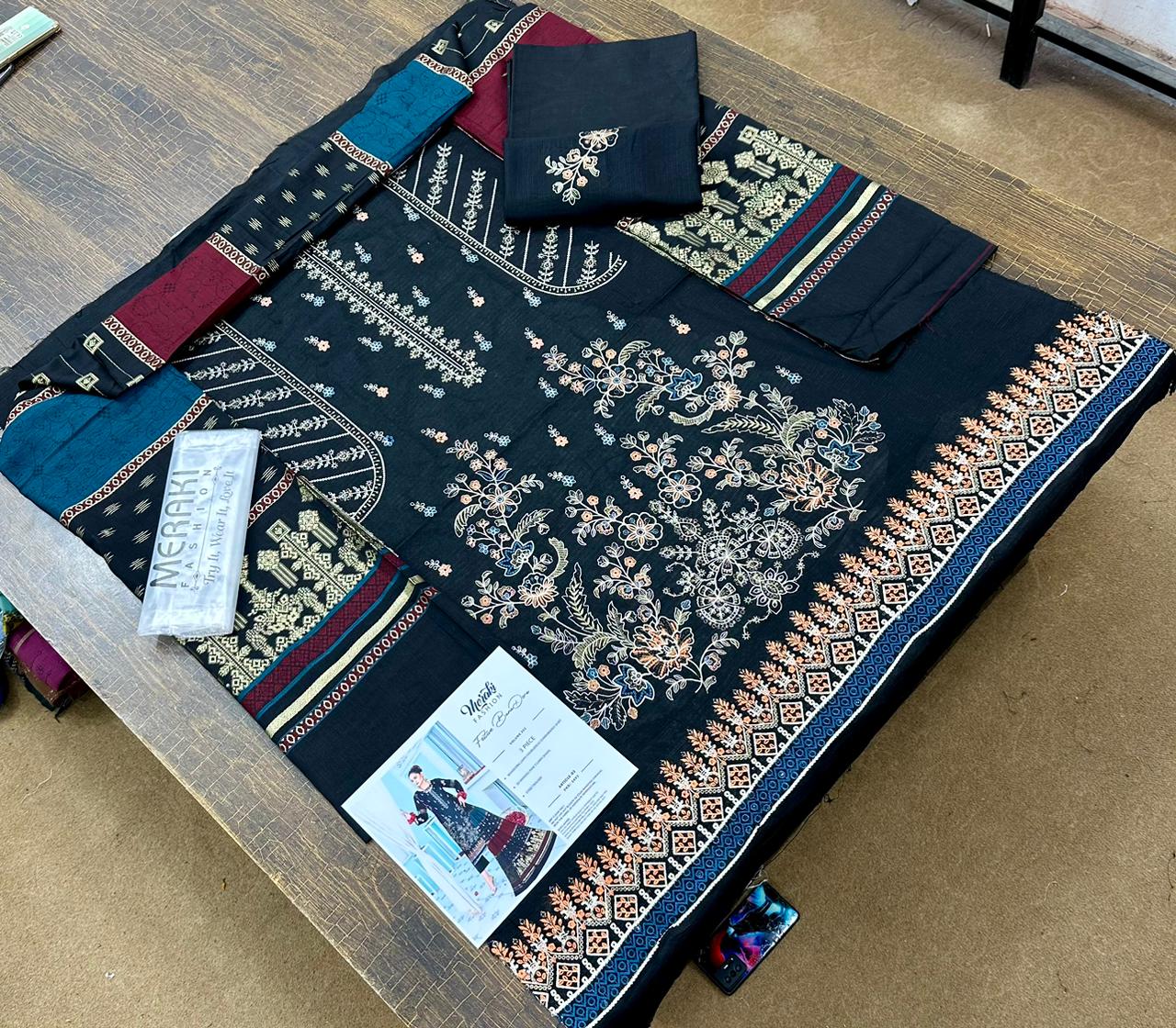 Meraki Fashion Vol 352 Embroidered Lawn Double Head Bana Dora (Set -Pack of 6 Suits) Market Boy