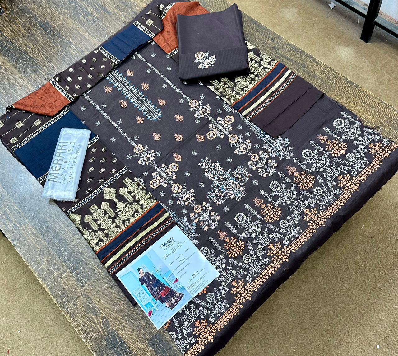 Meraki Fashion Vol 352 Embroidered Lawn Double Head Bana Dora (Set -Pack of 3 Suits) Category A Market Boy