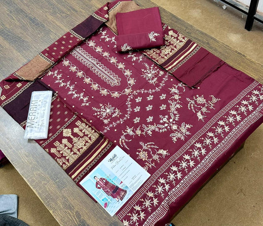 Meraki Fashion Vol 352 Embroidered Lawn Double Head Bana Dora (Set -Pack of 3 Suits) Category A Market Boy