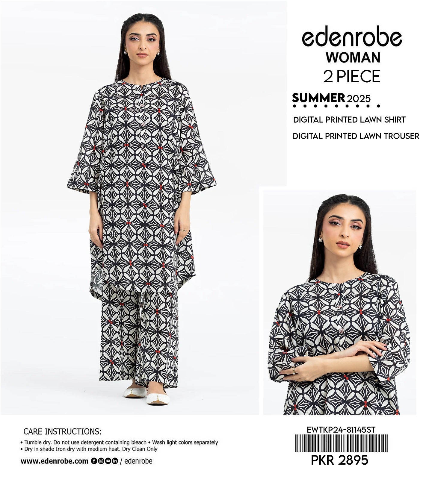 Edenrobe All Over 2 Piece Lawn Digital Print (Set - Pack of 7 Suits ) Category A Market Boy