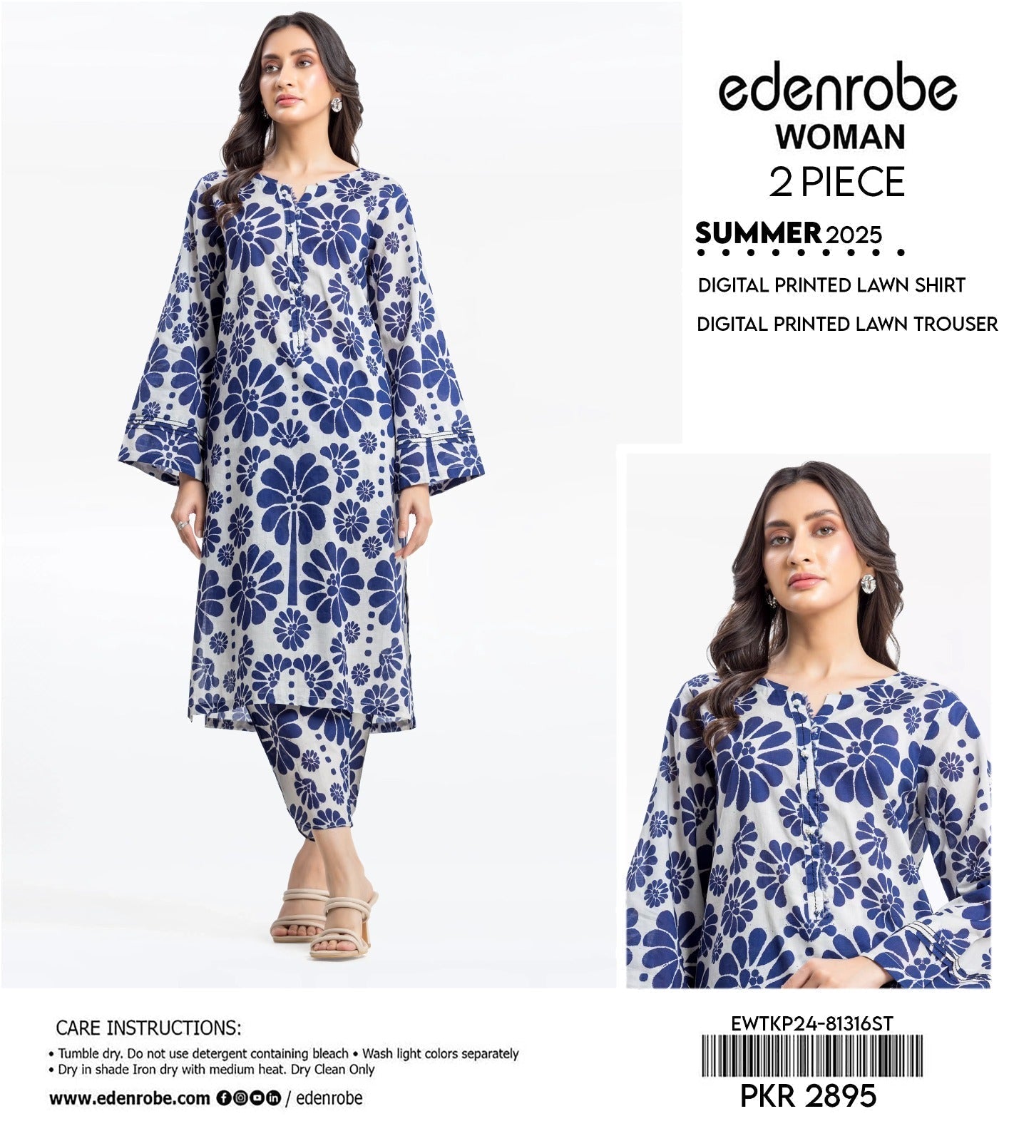 Edenrobe All Over 2 Piece Lawn Digital Print (Set - Pack of 7 Suits ) Category A Market Boy